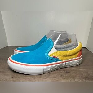 Vans X The Simpsons Slip On Pro Sneaker Skate Shoe Colorful Suede‎ M 5.5 W 7.
